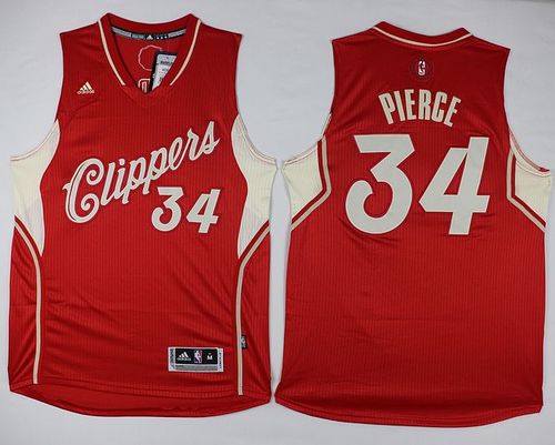 Clippers #34 Paul Pierce Red 2015-2016 Christmas Day Stitched NBA Jersey
