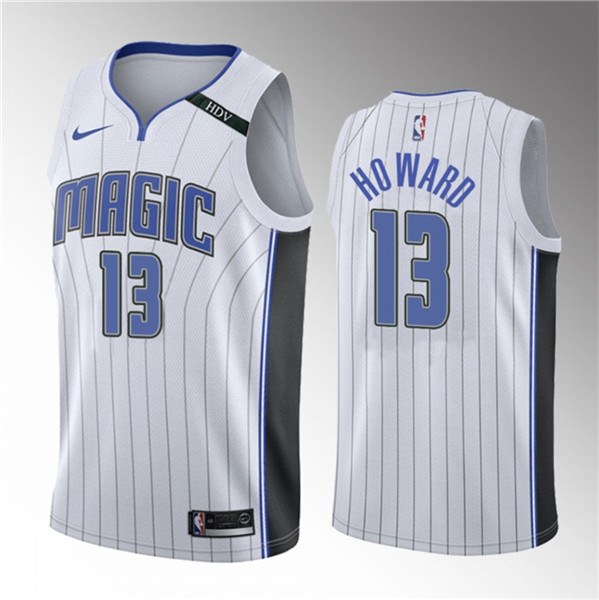 Men's Orlando Magic #13 Jett Howard White 2023 Draft Icon Edition Stitched Basketball Jersey