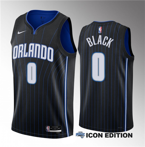 Men's Orlando Magic #0 Anthony Black Black 2023 Draft Association Edition Stitched Basketball Jersey