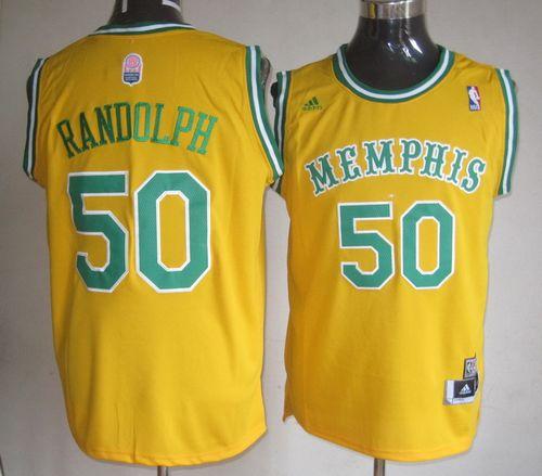 Grizzlies #50 Zach Randolph Yellow ABA Hardwood Classic Stitched NBA Jersey