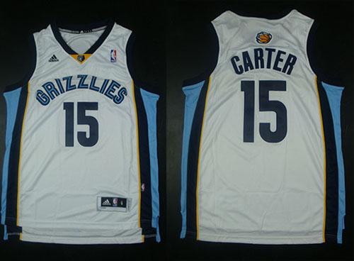 Grizzlies #15 Vince Carter Revolution 30 White Stitched NBA Jersey