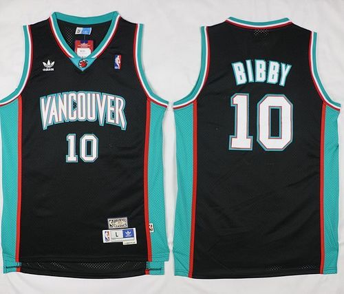 Grizzlies #10 Mike Bibby Black Throwback Stitched NBA Jersey