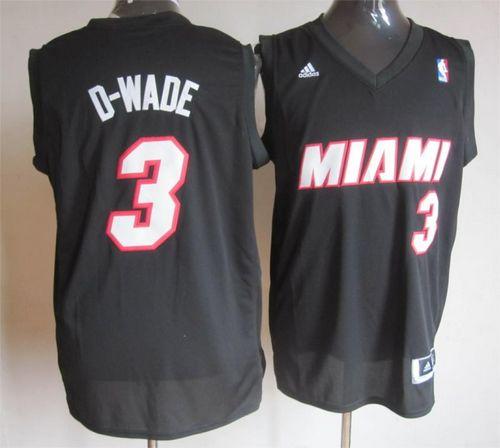 Heat #3 Dwyane Wade Black D-WADE Fashion Stitched NBA Jersey