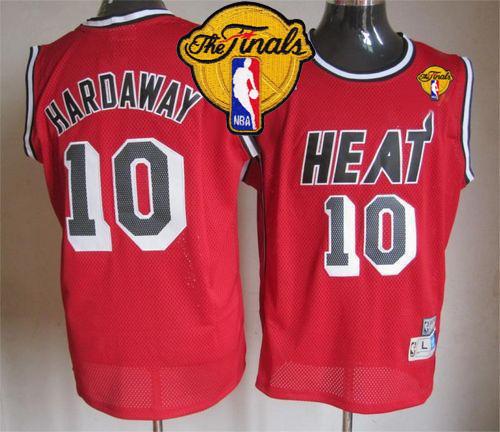 Heat #10 Tim Hardaway Red Finals Patch Throwback Stitched NBA Jersey