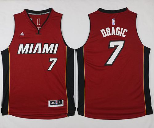 Heat #7 Goran Dragic Red Stitched NBA Jersey