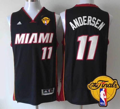 Heat #11 Chris Andersen Black Finals Patch Stitched NBA Jersey