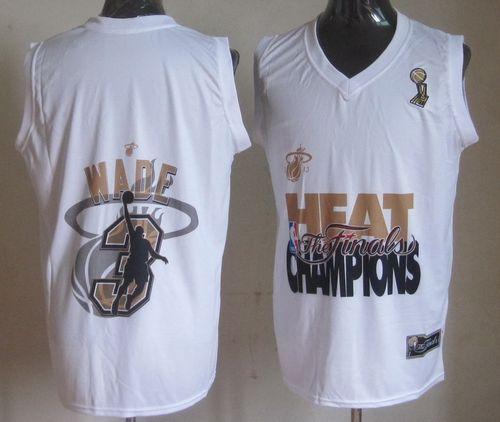 Heat #3 Dwyane Wade White 2013 NBA Finals Champions Stitched NBA Jersey