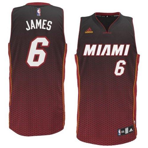Heat #6 LeBron James Black Resonate Fashion Swingman Stitched NBA Jersey