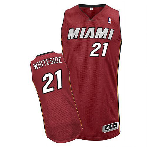 Heat #21 Hassan Whiteside Red Stitched NBA Jersey