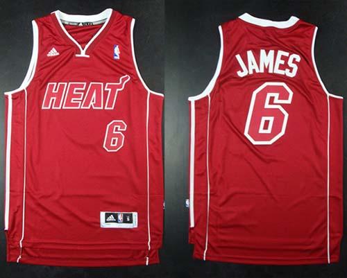 Heat #6 LeBron James Red Pride Swingman Stitched NBA Jersey