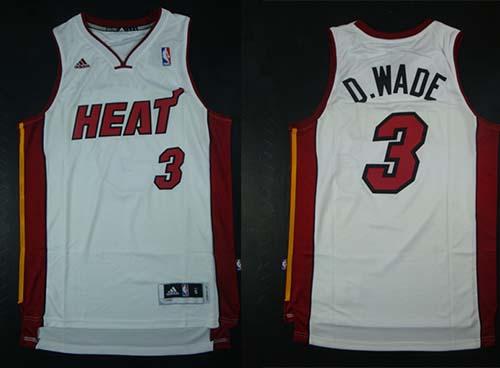 Heat #3 Dwyane Wade White Nickname D.WADE Stitched NBA Jersey