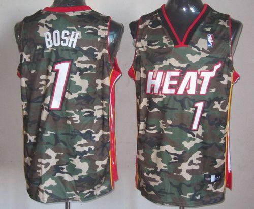 Heat #1 Chris Bosh Camo Stealth Collection Stitched NBA Jersey