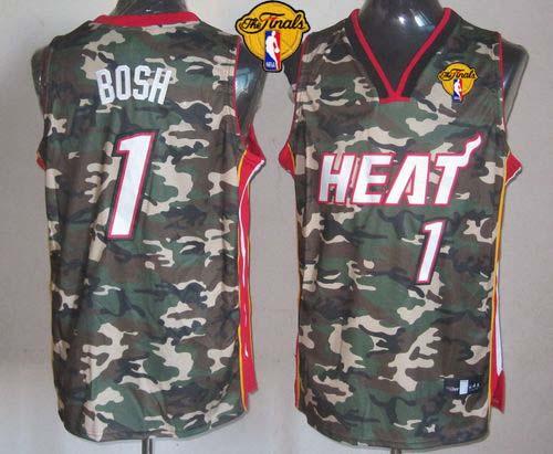 Heat #1 Chris Bosh Camo Stealth Collection Finals Patch Stitched NBA Jersey