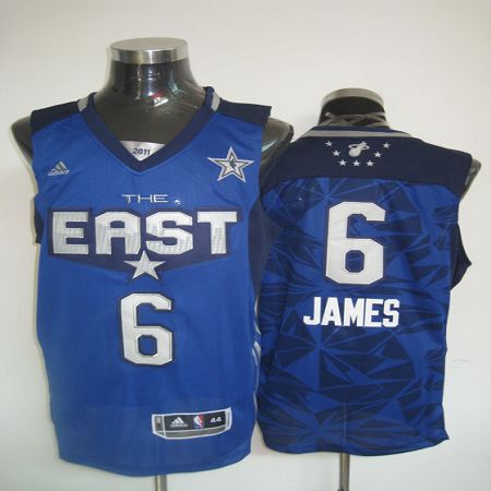 2011 All Star Heat #6 LeBron James Blue Stitched NBA Jersey