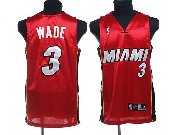 Heat #3 Dwyane Wade Stitched Red NBA Jerse