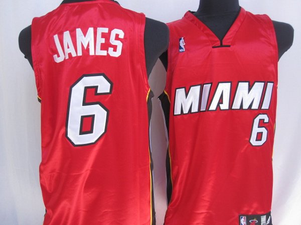 Heat #6 LeBron James Stitched Red NBA Jersey