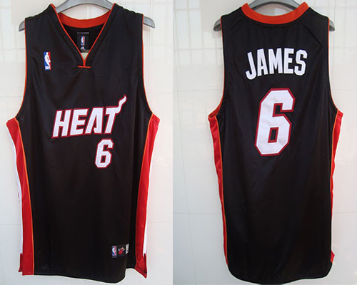 Heat #6 LeBron James Stitched Black NBA Jersey