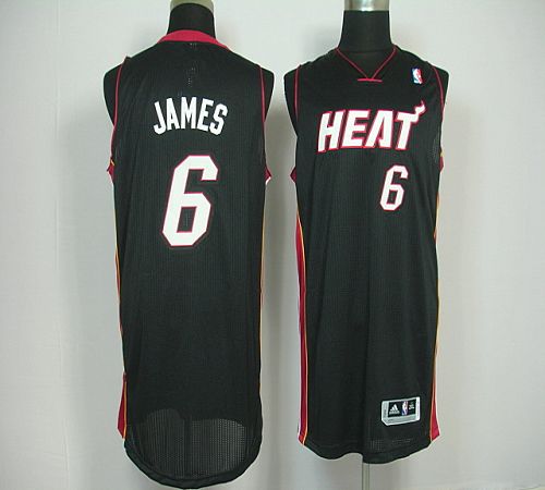 Revolution 30 Heat #6 LeBron James Black Stitched NBA Jersey