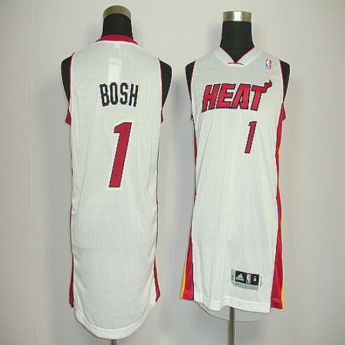 Revolution 30 Heat #1 Chris Bosh White Stitched NBA Jersey