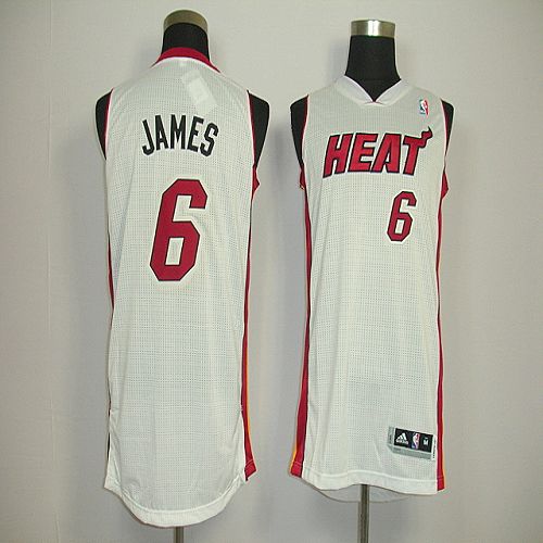 Revolution 30 Heat #6 LeBron James White Stitched NBA Jersey