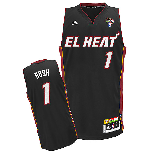 Latin Nights Heat #1 Chris Bosh Black Stitched NBA Jersey