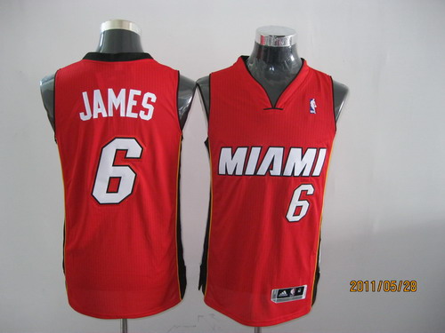 Heat #6 LeBron James Revolution 30 Red Stitched NBA Jersey