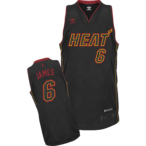 Heat #6 LeBron James Carbon Fiber Fashion Black Stitched NBA Jersey