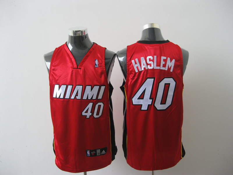 Heat #40 Udonis Haslem Red Stitched NBA Jersey