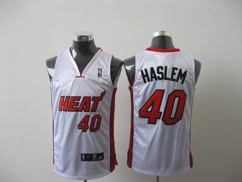 Heat #40 Udonis Haslem White Stitched NBA Jersey