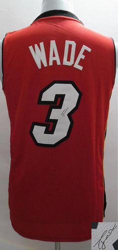 Revolution 30 Autographed Heat #3 Dwyane Wade Red Stitched NBA Jersey