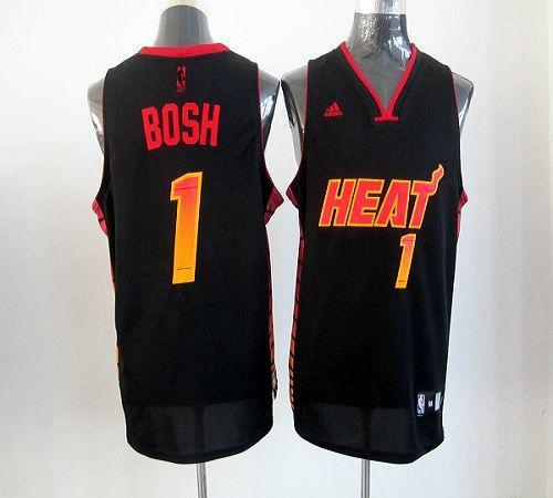 Heat #1 Chris Bosh Black Stitched NBA Vibe Jersey