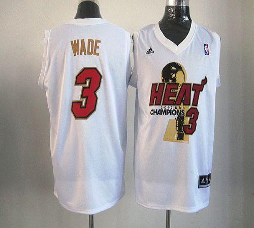 Heat #3 Dwyane Wade White 2012 NBA Champions Stitched NBA Jersey