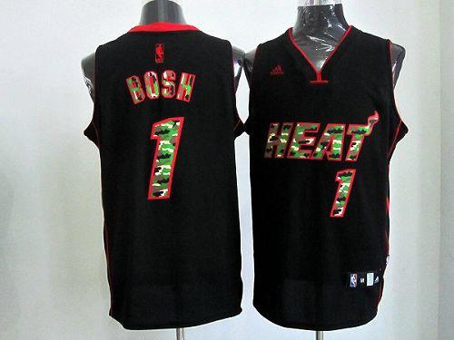 Heat #1 Chris Bosh Black Camo Fashion Stitched NBA Jersey