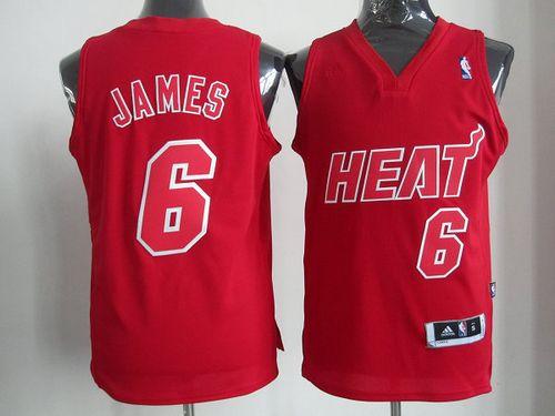 Heat #6 LeBron James Red Big Color Fashion Stitched NBA Jersey