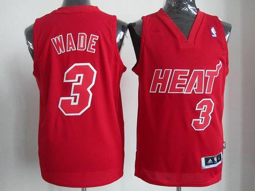 Heat #3 Dwyane Wade Red Big Color Fashion Stitched NBA Jersey