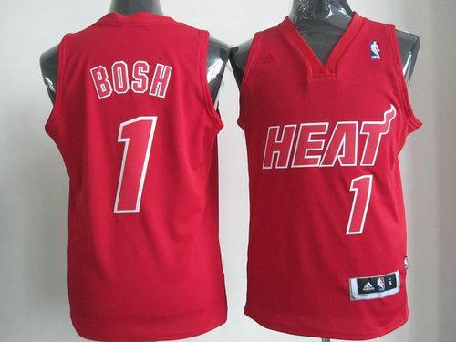Heat #1 Chris Bosh Red Big Color Fashion Stitched NBA Jersey