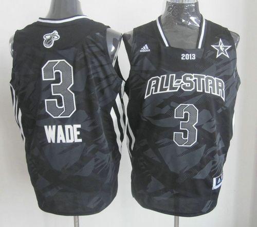Heat #3 Dwyane Wade Black 2013 All Star Fashion Stitched NBA Jersey