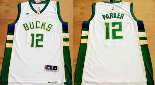 Revolution 30 Bucks #12 Jabari Parker White Stitched NBA Jersey