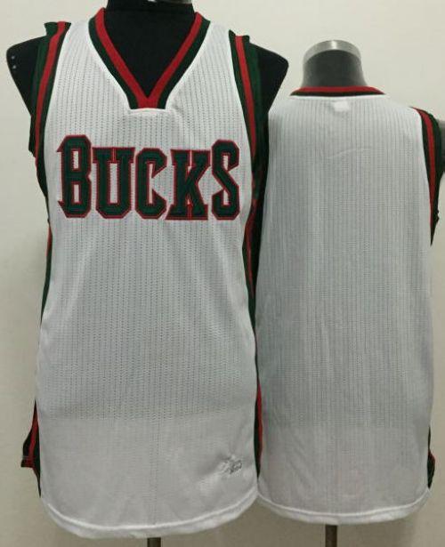Bucks Blank White Revolution 30 Stitched NBA Jersey