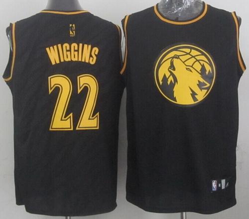 Timberwolves #22 Andrew Wiggins Black Precious Metals Fashion Stitched NBA Jersey