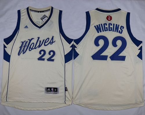 Timberwolves #22 Andrew Wiggins Cream 2015-2016 Christmas Day Stitched NBA Jersey