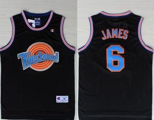 Space Jam Tune Squad #6 James Black Stitched Basketball Jersey