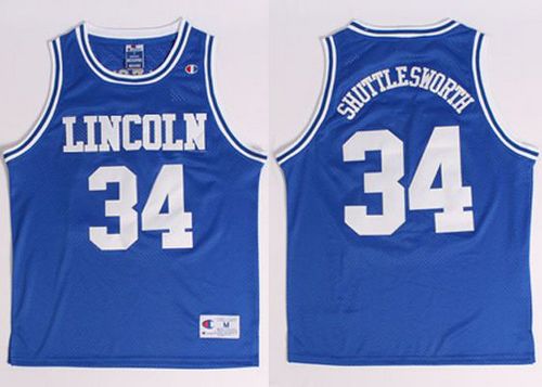 Lincoln He Got Game #34 Jesus Shuttlesworth Blue Stitched Basketball Jersey