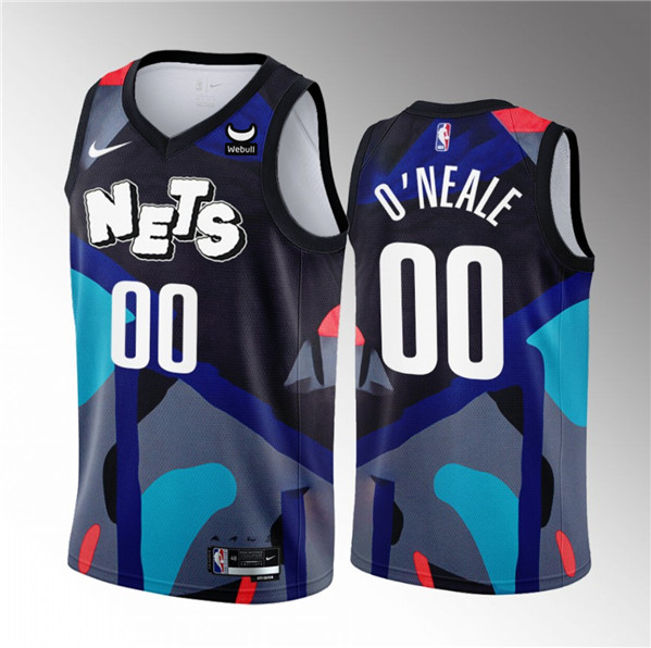 Men's Brooklyn Nets #00 Royce O'Neale Black 2023/24 City Edition Stitched Basketball Jersey