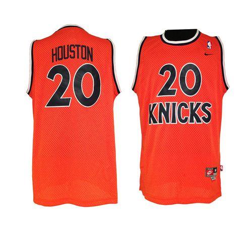 Nike Knicks #20 Allan Houston Orange Throwback Stitched NBA Jersey
