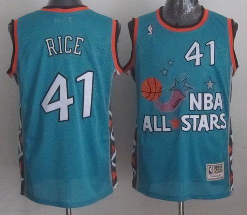 Mitchell And Ness Pelicans #41 Glen Rice Light Blue 1996 All Star Charlotte Hornets Stitched NBA Jersey