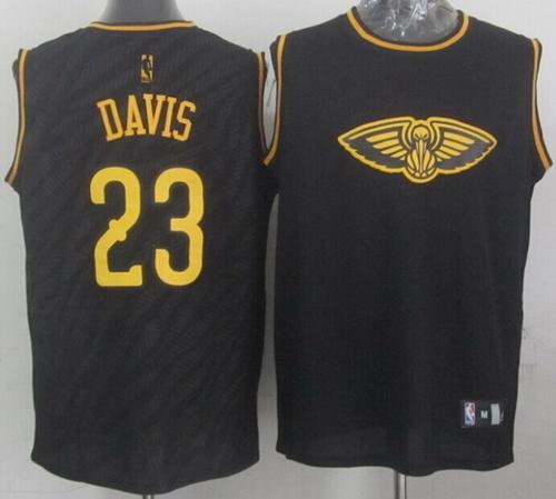 Pelicans #23 Anthony Davis Black Precious Metals Fashion Stitched NBA Jersey
