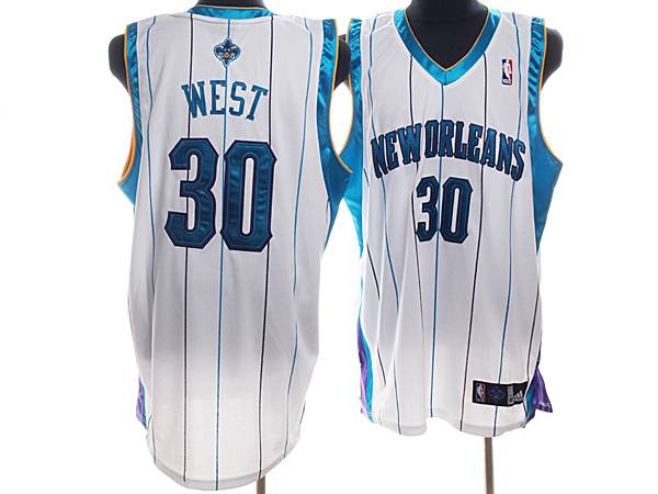 Hornets #30 David West Stitched White NBA Jersey