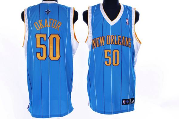 Hornets #50 Emeka Okafor Stitched Baby Blue NBA Jersey