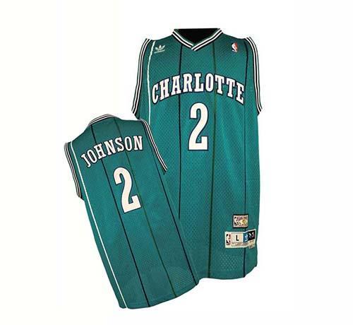 Hornets #2 Larry Johnson Green Charlotte Hornets Stitched NBA Jersey